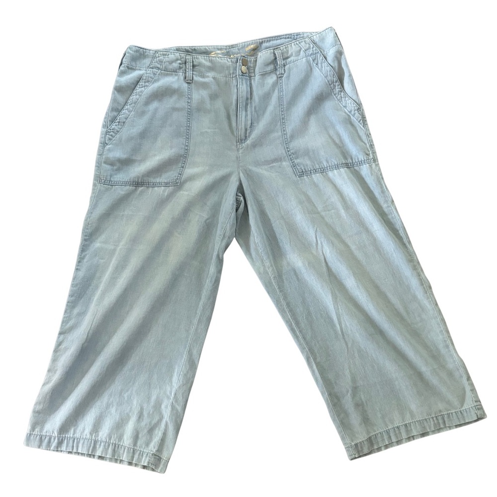 Seven7 Light Blue Wide Leg Cropped Pants